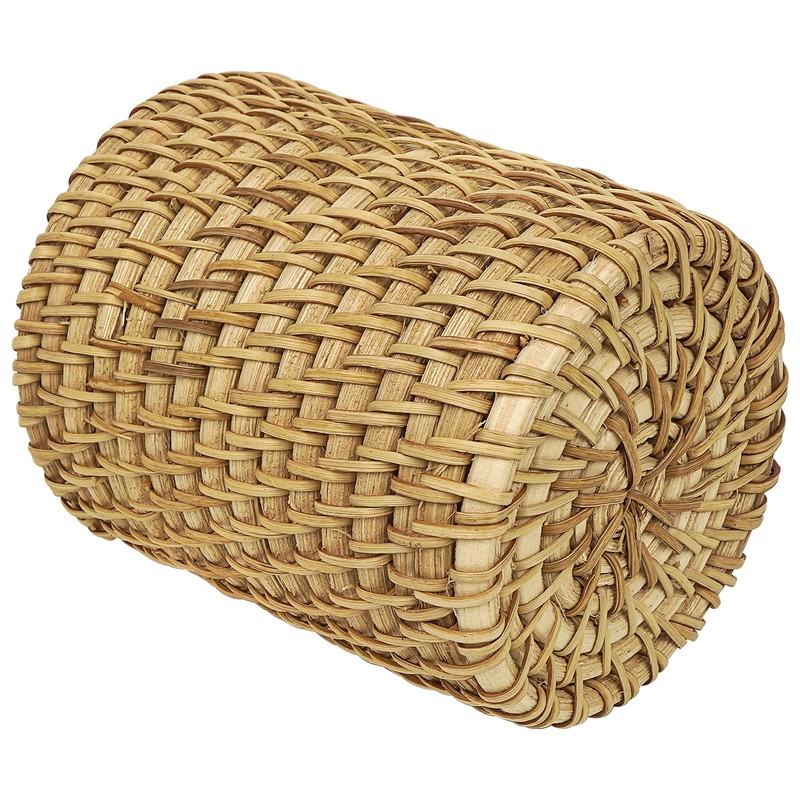 JANKOW Wicker Rattan Pencil Holder, Cylindrical Desk Organizer Cup, Natural