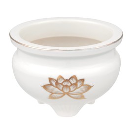 CATEGORY: Buddhist Ritual Implements God Hardware 仏壇 White Gold Lotus 4.0 Burner AM – tm589