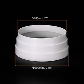 MECCANIXITY Duct Inline Reducer 7-7.87 Inch Plastic Round Duct Adapter Increaser Connector for Kitchen Ventilation Systems