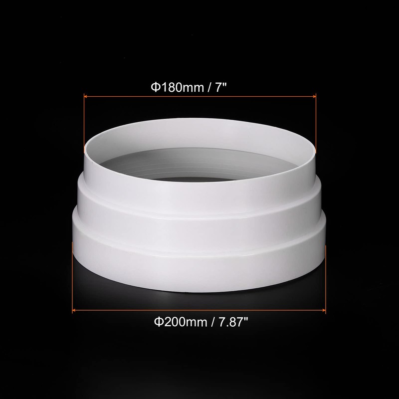 MECCANIXITY Duct Inline Reducer 7-7.87 Inch Plastic Round Duct Adapter