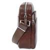 Hanoi Men's Genuine Leather Shoulder Bag Small Size, brown, S