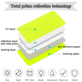 41PCS Reflective Stickers for Helmet Bicycle,Reflective Strip Stickers,Night Safety Stickers for Bicycle Motorcycle Decoration(Yellow)