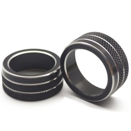 Felimoa Air Conditioner Dial Cover, For Mazda CX-30DM Series, MAZDA3, Set of 2 (Black)