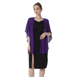 Baoqiya - Chal de gasa de noche, chales y envolturas para mujer, vestido de novia para ocasiones especiales, Púrpura, Talla única
