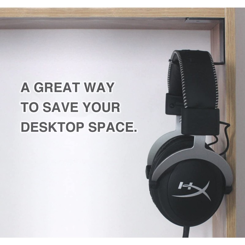 Mt.Jun Aluminum Under-Desk Headphone Hook, with Strong Adhesive Tape, Holds