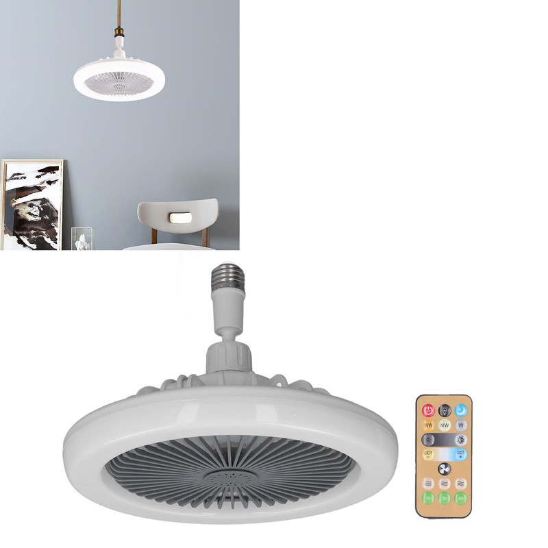Small Ceiling Fan with Light Remote Control E27 Lamp Holder