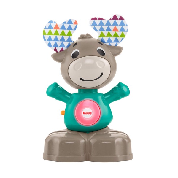 Fisher-Price Linkimals Nathan The Elk Interactive Baby Toy, Sounds and Lights, French Version, 9+ Months and Above, GJB20