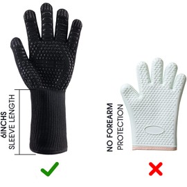 Grilling BBQ Gloves Anti-scald High Temp Resistance Fireproof Glove Grilling Barbecue,Cut-Resistant Grill Gloves,Kitchen Safe Cooking Gloves for Men, Oven Mitts,Smoker,Barbecue,Grilling.