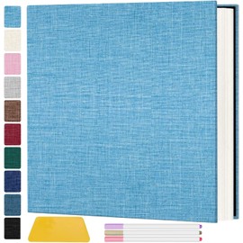 Zesthouse Photo Album Self Adhesive Pages, 60 Pages Magnetic Scrapbook Albums with Sticky Page,Photos Album Holds 8x10 & 5X7 & 4x6 & 6x8 & 3x5, Large Picture Book Ideal for Family,Wedding,Baby