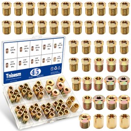 45Pcs Brake Line Fittings Kit, 3/16" Inverted Flare Nuts and Unions Assortment, SAE 3/8"-24 7/16"-24 1/2"-20 9/16"-18 Threads for Brake System Fuel Line
