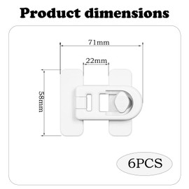 6Pcs Fridge Locks for Kids, Door Lock Without Drilling, Window Safety Lock Bedroom Door Lock, Magnetic Child Locks For Cupboard Doors Oven Baby Proofing, Refrigerator Door Locks for Fridges, Cabinets,