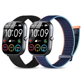 SUGARJAR Bands Compatible with IDW13/IDW16/IDW19/IDW21/IDW25/IDW26 Smart Watch Band,22mm Nylon Bands for Fitpolo/gloryfit/aeac/TOOBUR/ENOMIR//Veryfit/Faweio IDW19 Smartwatch