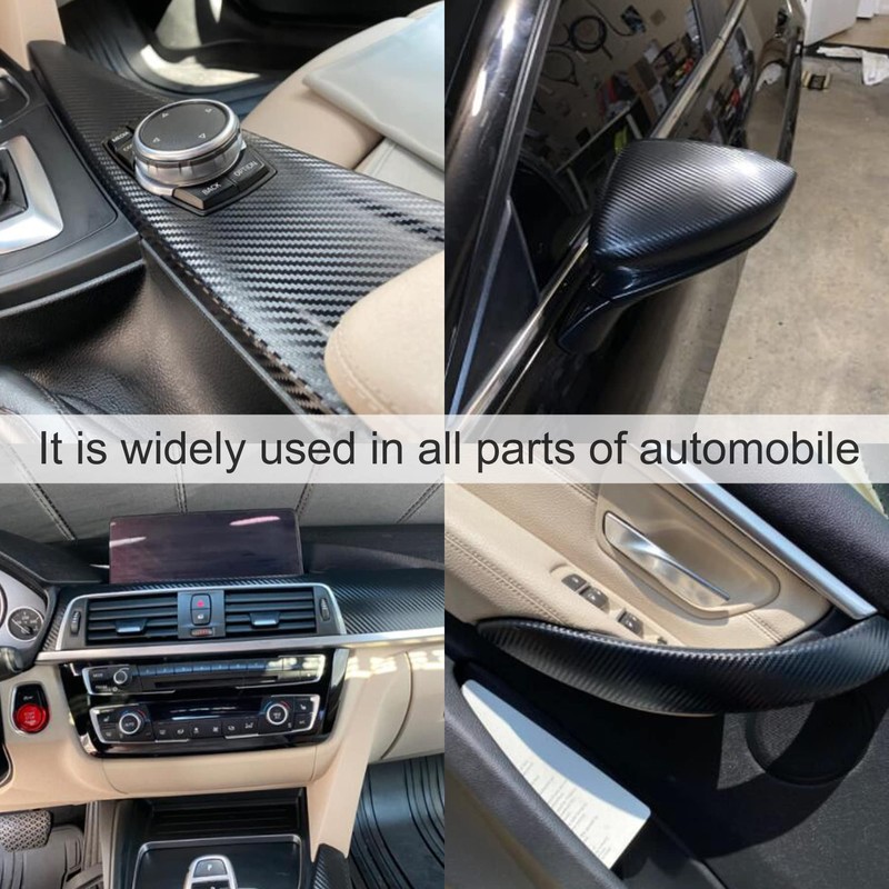 SINGARO Black Matte Carbon Fiber Vinyl Wrap DIY Decal Accessory