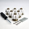 CYILIUEN 6 Pcs White Pumpkin Ceramic Knobs with Screw Gasket