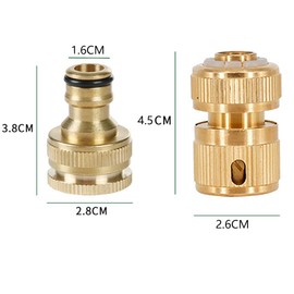 XINGHECHENGWEI Hose Joint Faucet Nipple Faucet Hose Joint Faucet Connector Sprinkler Nipple Suitable for Washing Machine, Dishwasher, Garden Sprinkler Hose Connection Car Wash Connector Hose 1/2 and 3