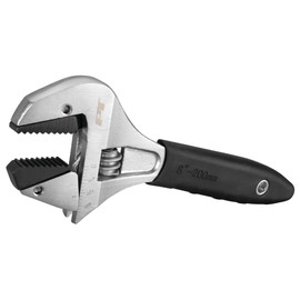 Performance Tool W30625 8 In. Ratcheting Adjustable Wrench - Sliding Jaw, Adjustable, Chrome Vanadium Directional Teeth, Black
