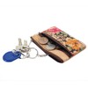 Boshiho Eco-Friendly Cork Zip Wallet with Key Ring, Multi flower.,