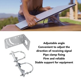 3 in 1 Antennae Mast Pole Mount Bracket, Stainless Steel, Adjustable Angle Antenna Pole Mount Kits for Outside Home Antenna Holder