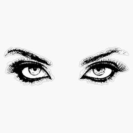 Woman Eyes Waterproof Vinyl Window Bumper Sticker Decal 5"