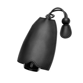 Sandfren Pull Out Car Key Case, Genuine Leather Large Capacity Creative Vehicle Keychain Sleeve Bag, Protective Automotive Key Holder Hook Cover Accessories, Universal for SUV Sedan Truck