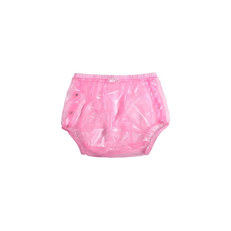 Haian Haian Adult Incontinence Snap-on Plastic Pants (3X-Large, Transparent Pink)