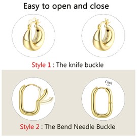 JeweBella 9 Pairs Gold Hoop Earrings Set for Women Girls 14K Gold-Plated Earrings Hypoallergenic Chunky Small Gold Hoop Earrings Set Gold Hoop Earrings Cartilage Huggie Hoop Earrings Fashion