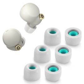 Memory Foam Tips for Sony WF-1000XM4, Anti-Slip Replacement Ear Tips for Sony True Wireless Earphones，Fit in The Charging Case, Perfect Noise Cancellation, 3 Pairs (Medium, Gray)