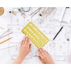 Traceease Geometric Drafting Rectangle Template Drawing Stencil, Designing Template Measuring