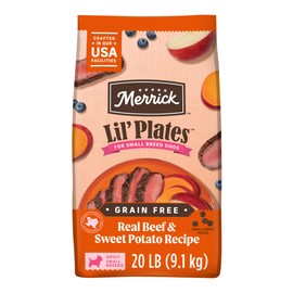 Merrick Lil’ Plates Premium Grain Free Dry Dog Food For Small Dogs, Real Texas Beef And Sweet Potato Kibble - 20.0 lb. Bag