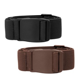 XZQTIVE-Men's No Show Elastic Stretch Belt Invisible Casual Web Belt Quick Release Flat Plastic Buckle (03 Black/Brown, Fit Waist Size 24" 42 ") Fit Waist Size 24" 42" 01 Black/Brown