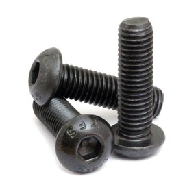 MonsterBolts - #6-32 x 7/16" Button Head Socket Cap Screws, ASME B18.3, Alloy Steel, Black Oxide, 10 Pack