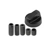 SOS Accessoire Black Universal Oven Knob with 5 Adapters for