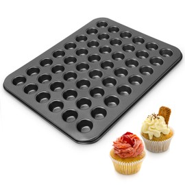 Cupcake Pan, 48‑Cup Nonstick Mini Round Cupcake Pan Tray Baking Bakeware Cooking Accessory, 48 Cups Muffin and Cupcake Pan, Grey