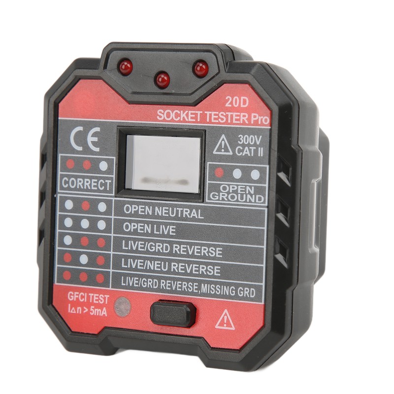 20D Leakage Socket Tester Socket Detector Electric Circuit Live Wire