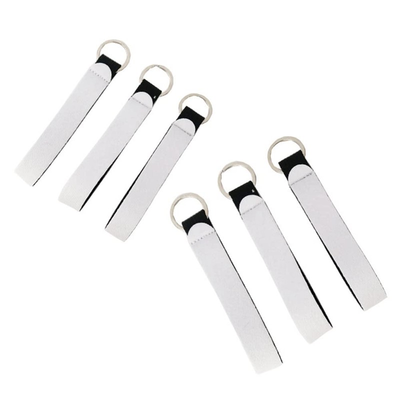Nvanvmm 40 Pcs Sublimation Keychain Blanks Neoprene Wristlet Keychain Holder