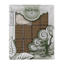 Incienso de Santa Fe - Mesquite Natural Wood Incense Bricks with Holder, 100 Count - Made in The USA