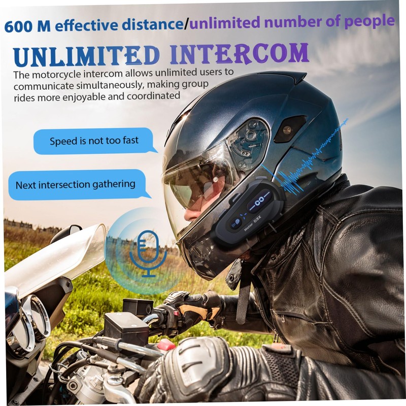 Operitacx Wireless Motorcycle Helmet Headset Intercom System Range Dustproof Frostproof