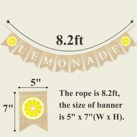 FAKTEEN Lemonade Burlap Banner Rustic Lemon Stand Party Supplies, Garland Lemon Theme Baby Shower Birthday Party Decorations Lemonade Photo Stand Backdrop