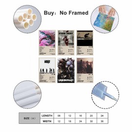 KUNYOS Linkin Park Poster (Set of 6) Unframed Album Cover Posters Music Canvas Posters 08x12inch(20x30cm) Style-2