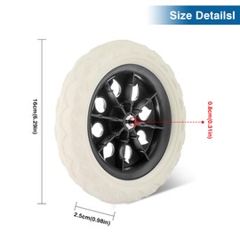 AstraLoom 2-Pack Shopping Cart Wheels, High Load Capacity, Lightweight, Smooth & Quiet, Ideal for Shopping, Laundry, and Grocery Carts (Black and White)