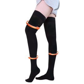 Medical Compression Stockings for Women and Men, 20-30 mmHg Thigh High Compression Socks Women Closed Toe Graduated Compression Socks for Varicose Veins, Edema, DVT, Dot-Top(Black,M)