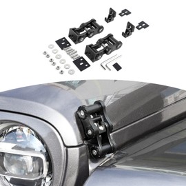 RT-TCZ para Wrangler JL - Pestillos para capó, cadena negra para Jeep Wrangler JK JKU 2007-2017 para Wrangler JL JLU 2018 para Jeep Gladiator JT 2020 hasta accesorios exteriores de acero inoxidable, 2