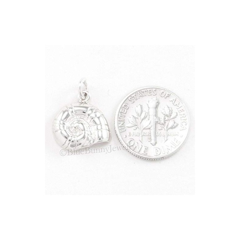 SHELL Charm Pendant Nautilus SEASHELL STERLING SILVER 925 .925