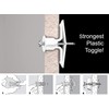 TOGGLER Toggle TA Hollow-Door Anchor, Polypropylene, Made in US,1/8" to