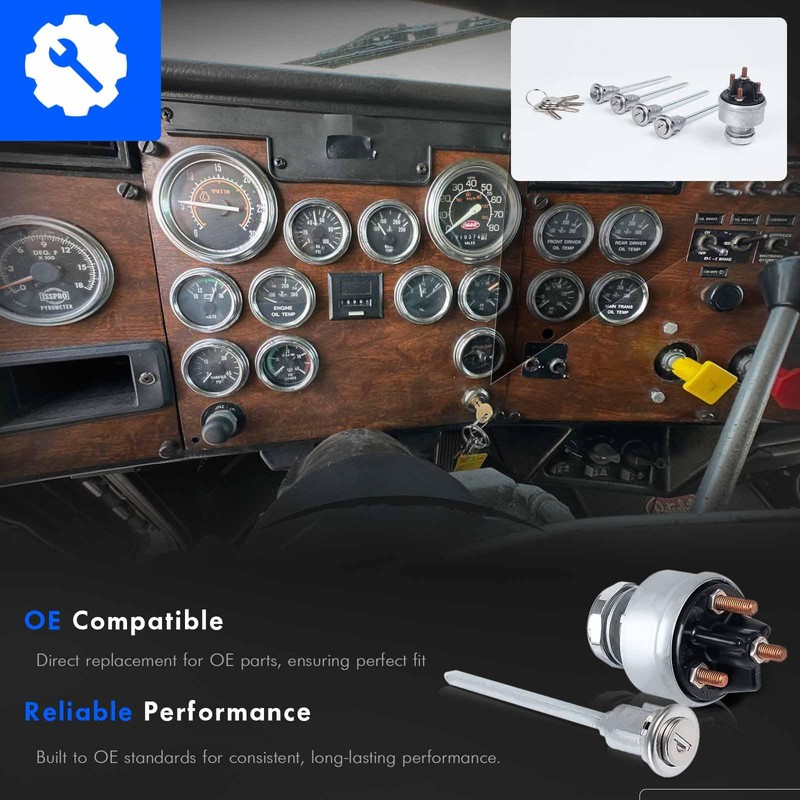 Ignition Switch Assembly Kit with 4 Door Lock Cylinder &