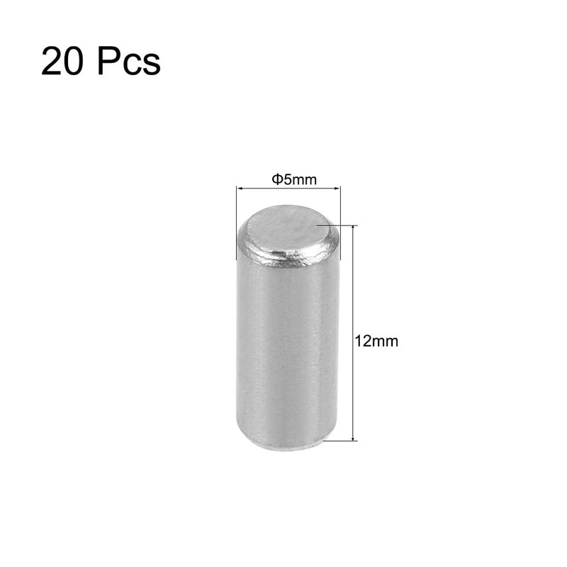 TOP-VIGOR 20Pcs 5mm x 12mm Dowel Pins Shelf Support Pegs,
