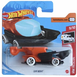 Hot Wheels Sky Boat, HW Rescue 9/10 [Black/Orange] Short Card