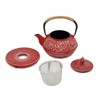 Juvale Japanese Cast Iron Teapot with Infuser - Red, 27