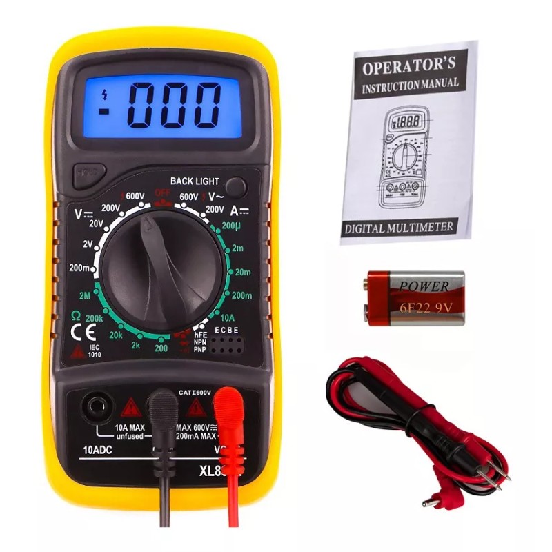 Zakulu Multimetro Digital Lcd Voltimetro Amperimetro Ac/dc Xl830l