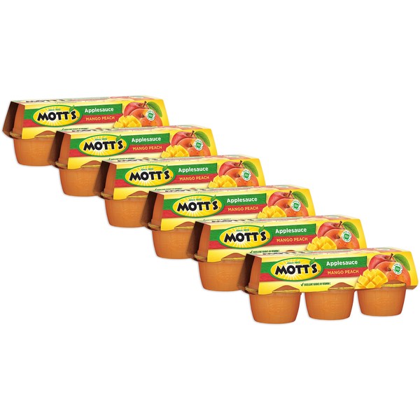Mott's Mango Peach Applesauce 6/4oz Cups (Pack of 6) (36 Cups Total)